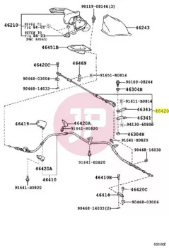 TOYOTA 46420-60030 - Parking Brake Cable Assembly