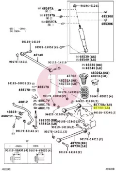 TOYOTA 48710-35050 - Rear Upper Control Arm Assembly