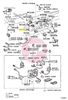 TOYOTA 84725-60020 - Differential Lock Switch